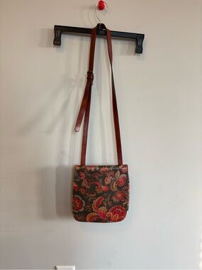 Patricia Nash Brown and Red Paisley Crossbody Bag free